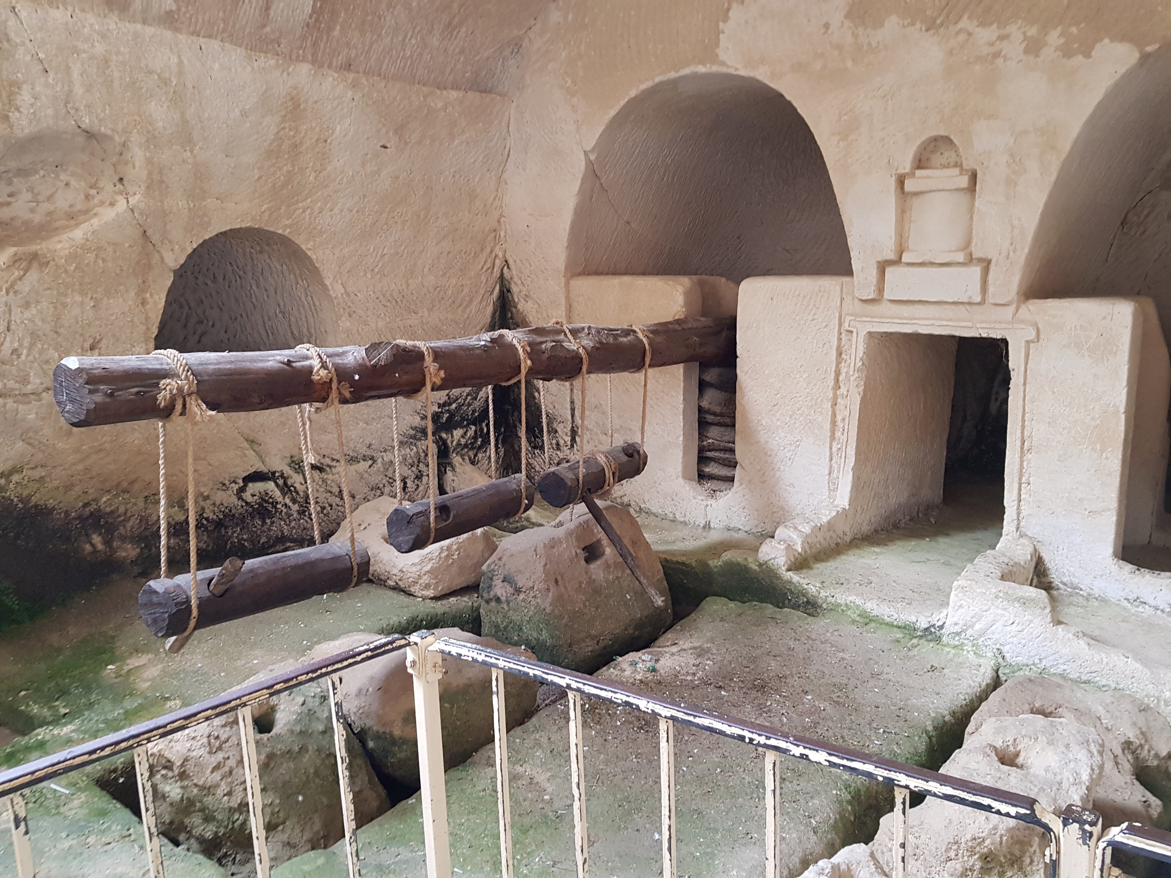 Restored underground oil press from Beit Guvrin National Park