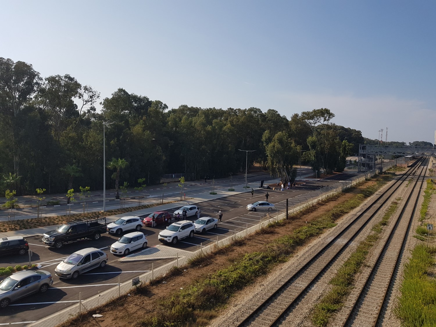 The filming set next to Hadera West Railway Station