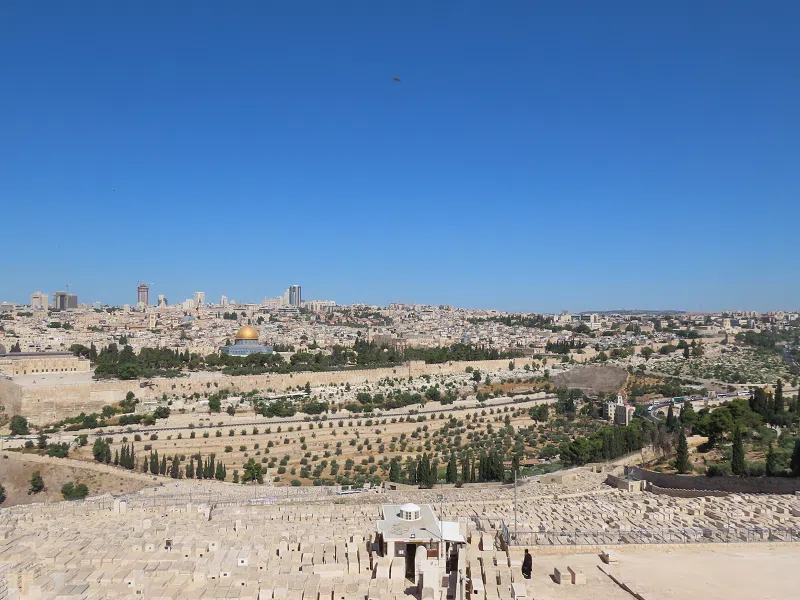 View from Mount of Olives - the Dome of the Rock and the cemetery